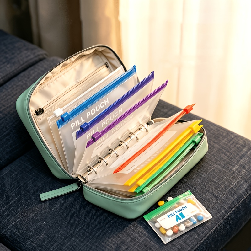 TEMU Mini Storage Pouch, Portable Travel Organizer, Multifunctional Small Bag, Can Hold Cosmetics, Stationery, Medicine, And Small Accessories,