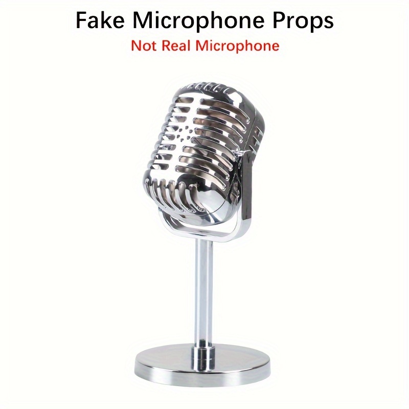 

Simulation Microphone Props Vintage Retro Microphone Ornaments, Prop For Live Bar Home Phote Booth Shooting Party Decoration
