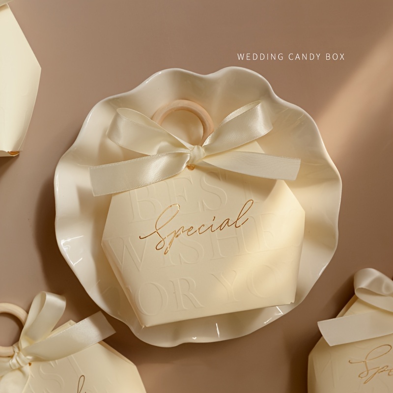 Image of 30pcs Weddingcarryable Paper Bag Boxes Festive Portable Packaging Boxes With Text Gifts For Special Occasions Parties Housewarming Gatherings Decorations