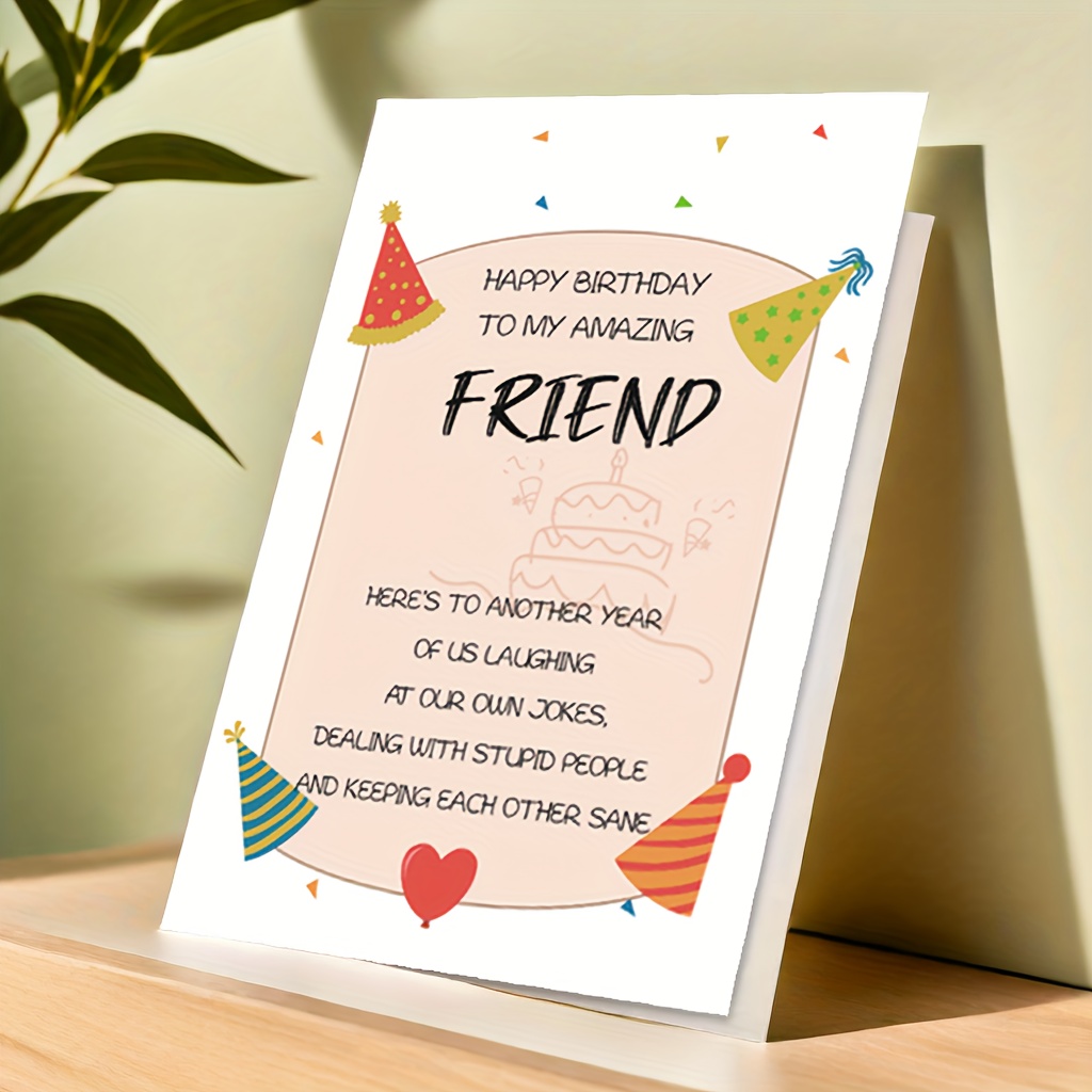 Best Friend Forever Birthday Card - Humorous & Emotional Greeting For ...