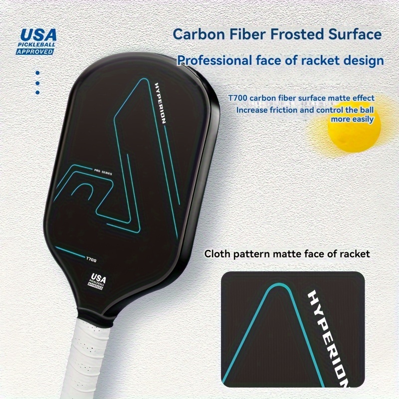 High-Quality Lightweight T700 Carbon Fiber Pickleball Paddle with Fine Grain Matte Surface for Strong Spin Control, Available in Multiple Colors - Ideal for Beginners and Advanced Players thumbnail 3
