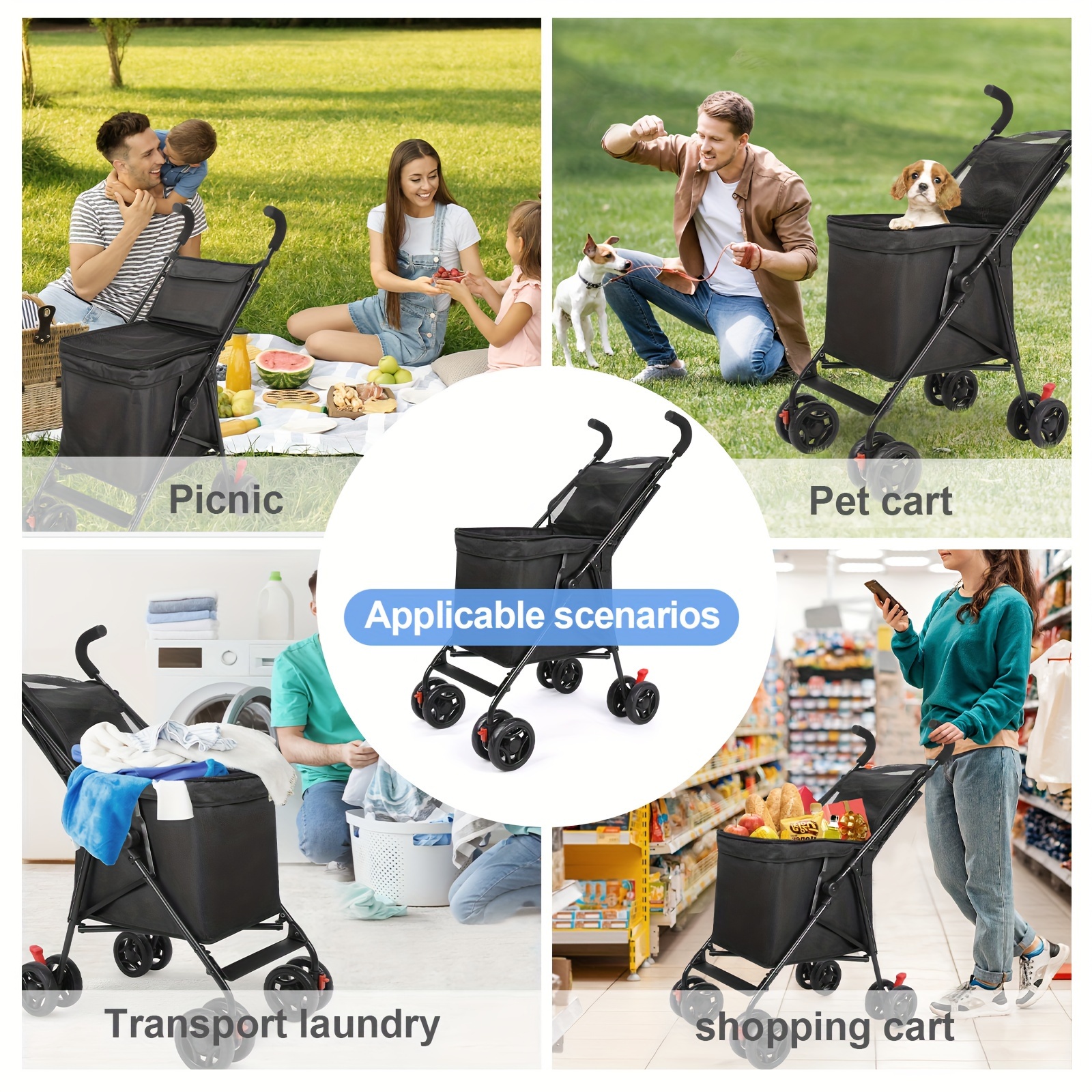 folding shopping cart the original patented 60lbs capacity minimalist black details 0