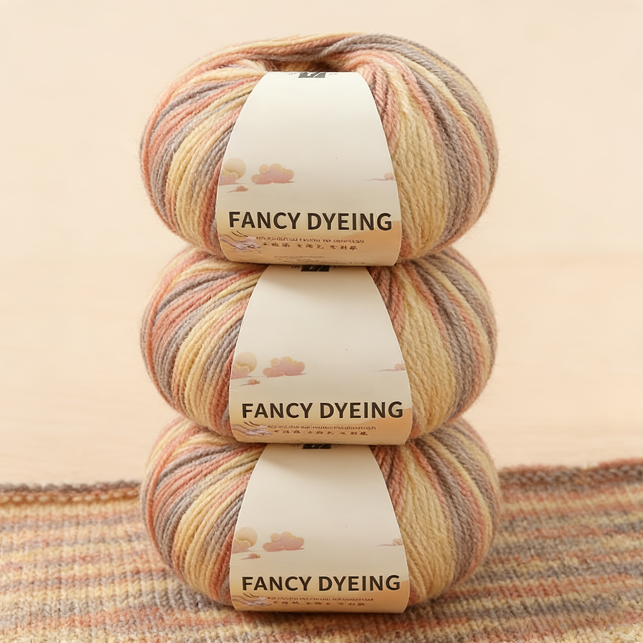 Set Of 3 Dyed Fine Wool Yarns, Hand-knitted In Colors, Soft And Thick, Suitable For Crocheting Items Like Scarves, Hats, Cardigans, Socks, Bags, And More, Each Weighing 50 Grams