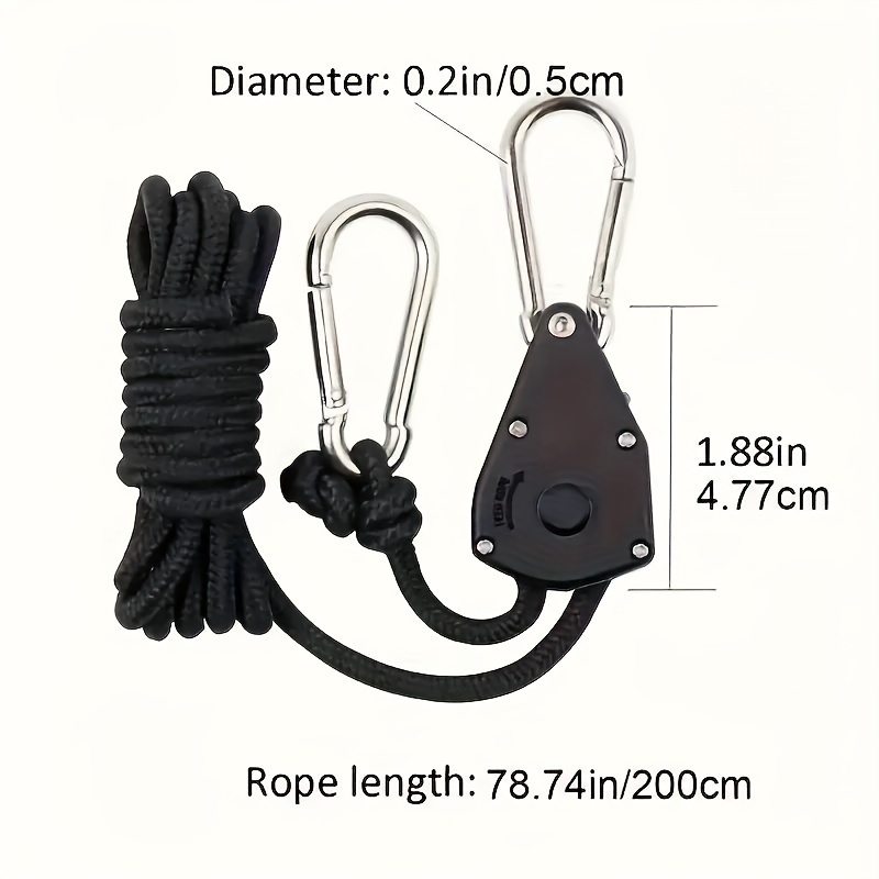 [2pcs Adjustable Ratchet Hangers] 2pcs Adjustable 8 Inch Reinforced Ratchet Hangers | Hanging Ratchet for Tent Grow Plant Lamp Rope Ratchet Hanger Pulley Hook
