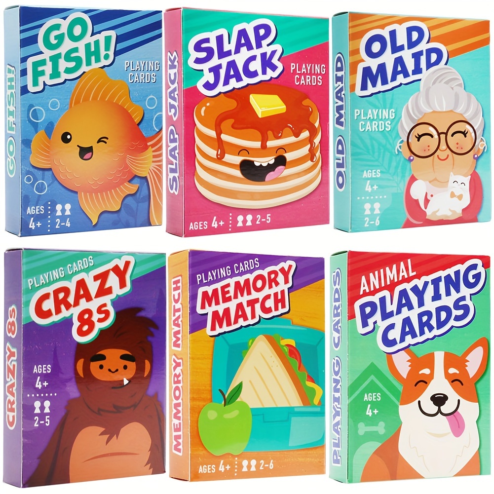 

Lotfancy Card Games For Kids, 6 Decks, , Old Maid, Crazy Eights, Memory Match, Slap Jack, Animal Playing Cards, Easter Basket Stuffers, Stocking Stuffers