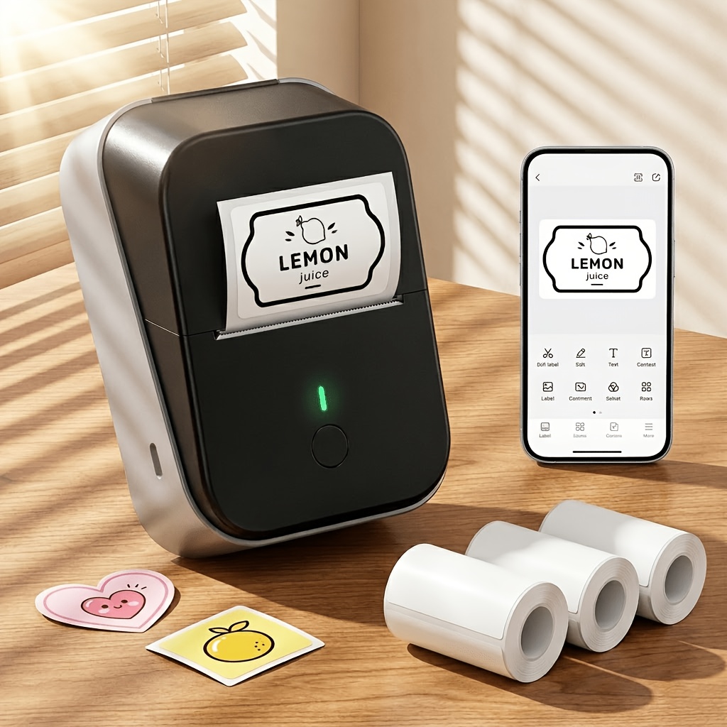 Pm260b Wireless Label Maker, Printer For & Business With 3 Paper Rolls, Auto-width Recognition.