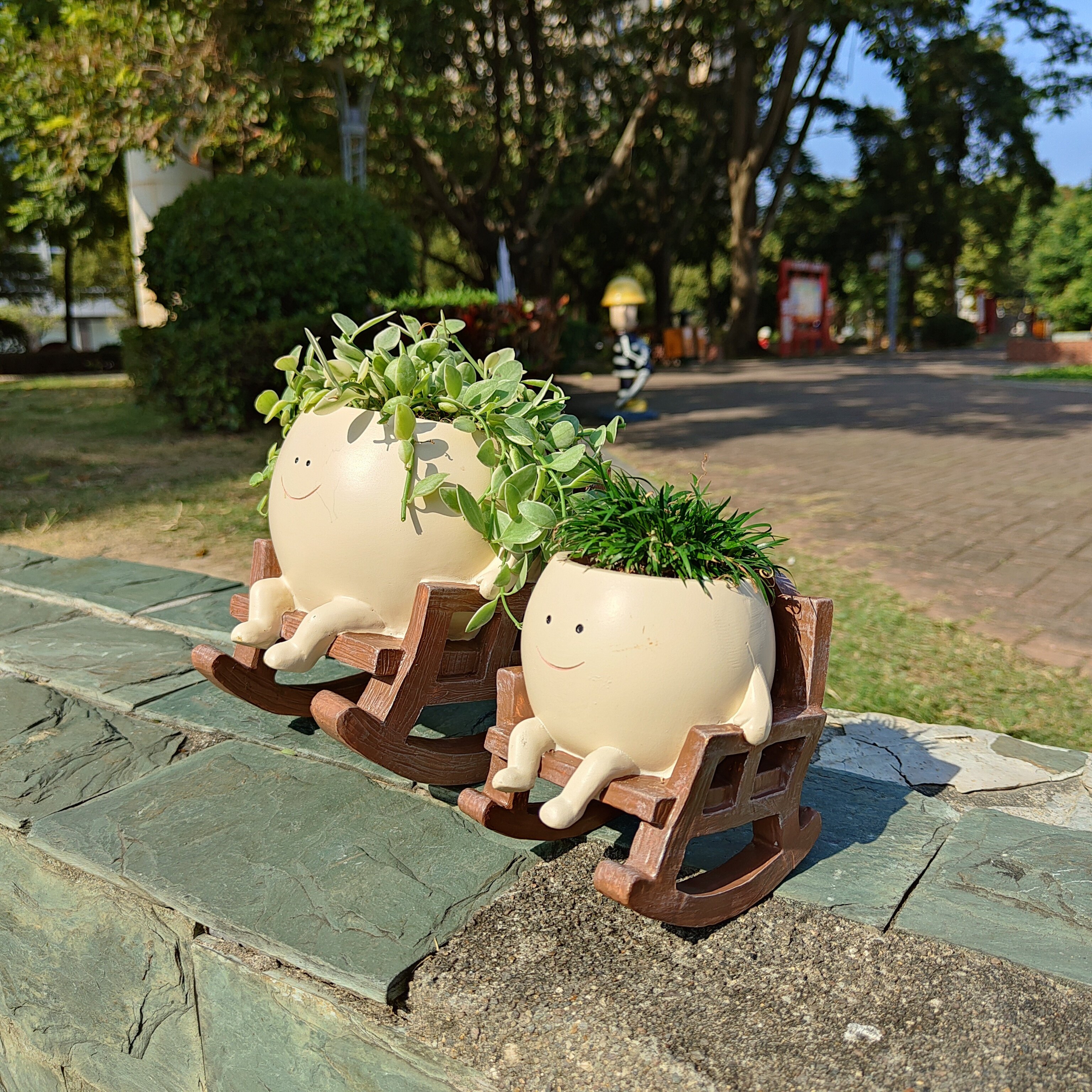 

1pc New Creative Character-shaped Flower Pots, For Large/small Rocking Chairs In The Garden