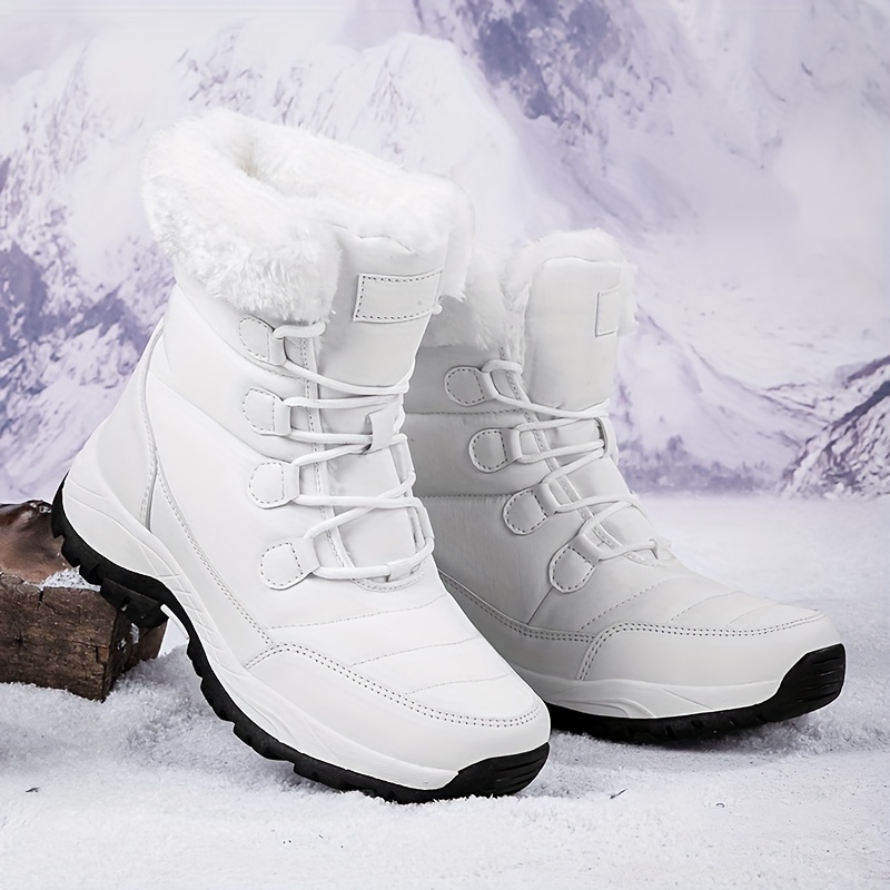 Women's Winter Snow Boots Waterproof, Warm Plush Lining, Non-Slip MD Sole  Upper, Fabric Insole Stylish High-Top Outdoor Footwear - Main Image