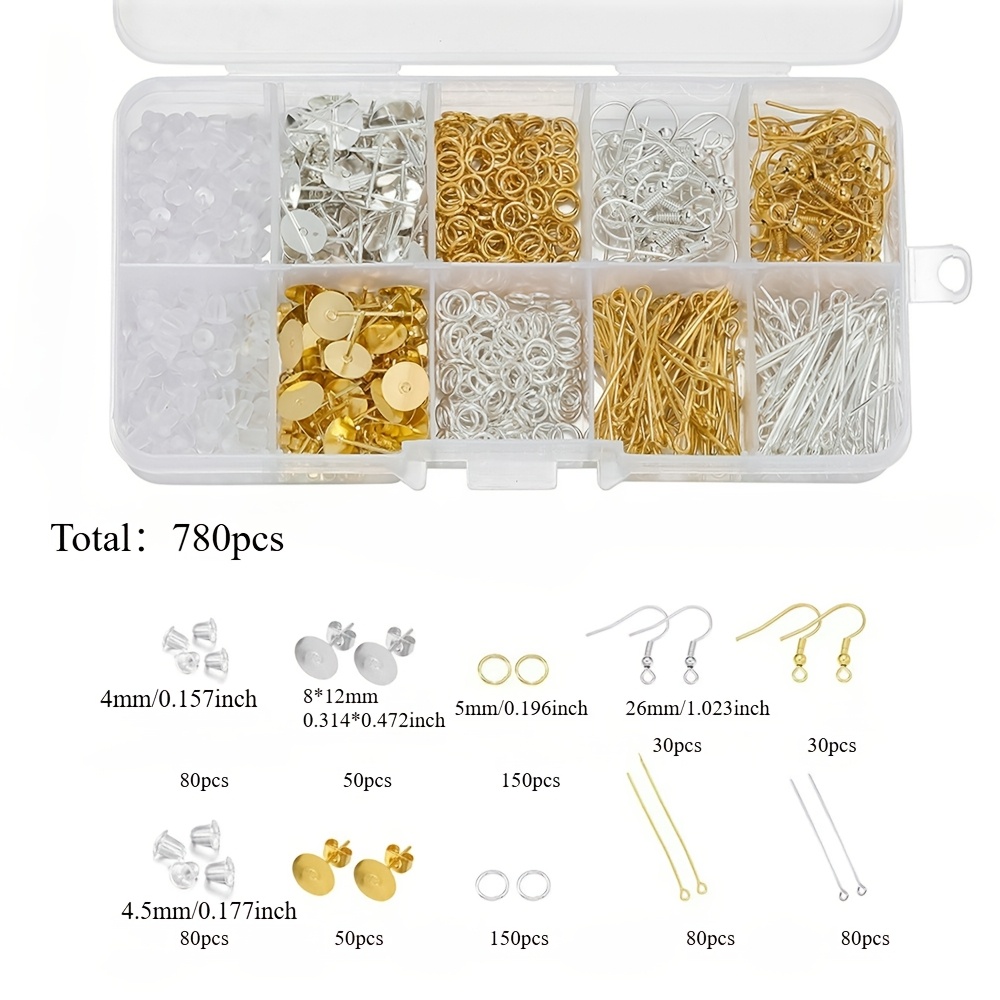 E-shop Schmuck-Steckerohrringe, Ohrhaken, Basisbrackets Zubehörsets, DIY handgefertigte Neun-Pin-Ohrstecker, geschlossene Ring-Zubehörsets,