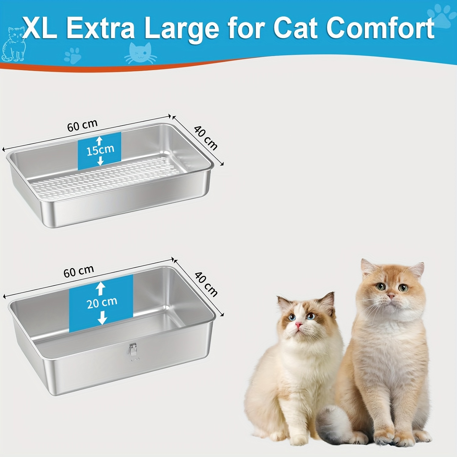 stainless steel sifting litter box metal sifting cat litter Temu