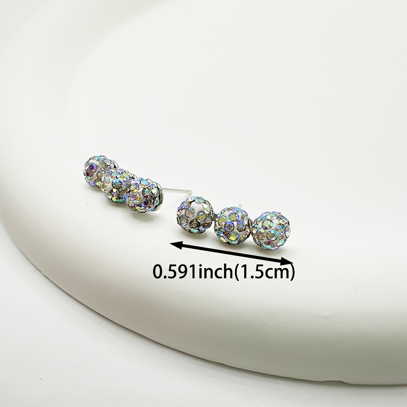 Women's S925 Silver Shambhala Stud Earrings, Colorful Design