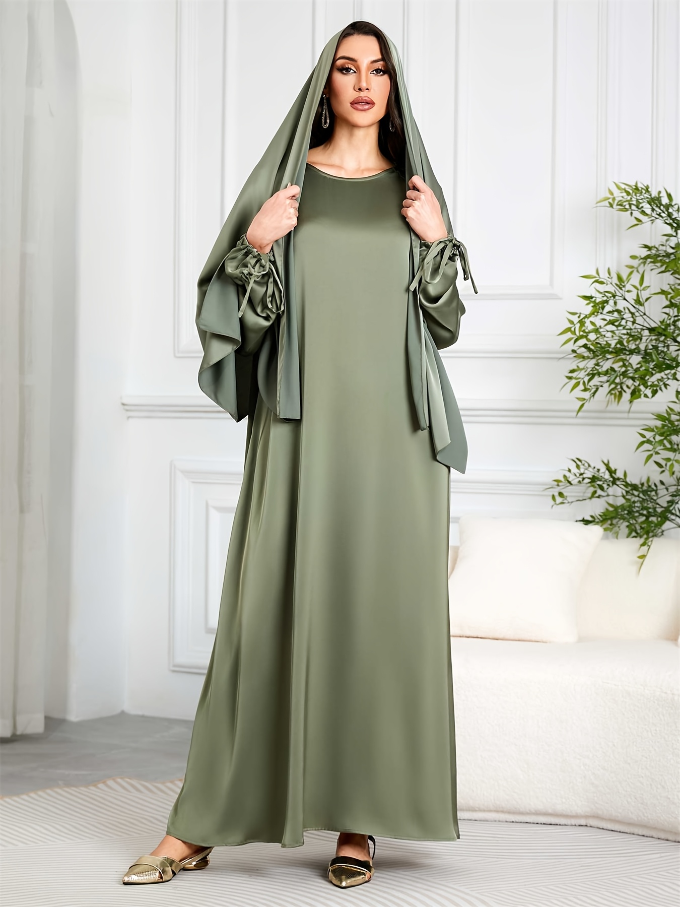 abaya maxi dress Modest Prom Dress,engagment Dress,hijab Dress,abaya Nikkah,luxury Dress,modest  Evening Dress,long Sleeve Dress,formal Satin Ecru White Abaya