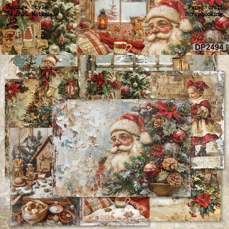 

8pcs A5 Christmas Aesthetic Paper Pad, Single-sided Decoupage Paper, Panalisa Brand, Holiday Theme, Diy Crafts, Journaling, Gift Wrapping, Album Art Decor, Paper Supplies