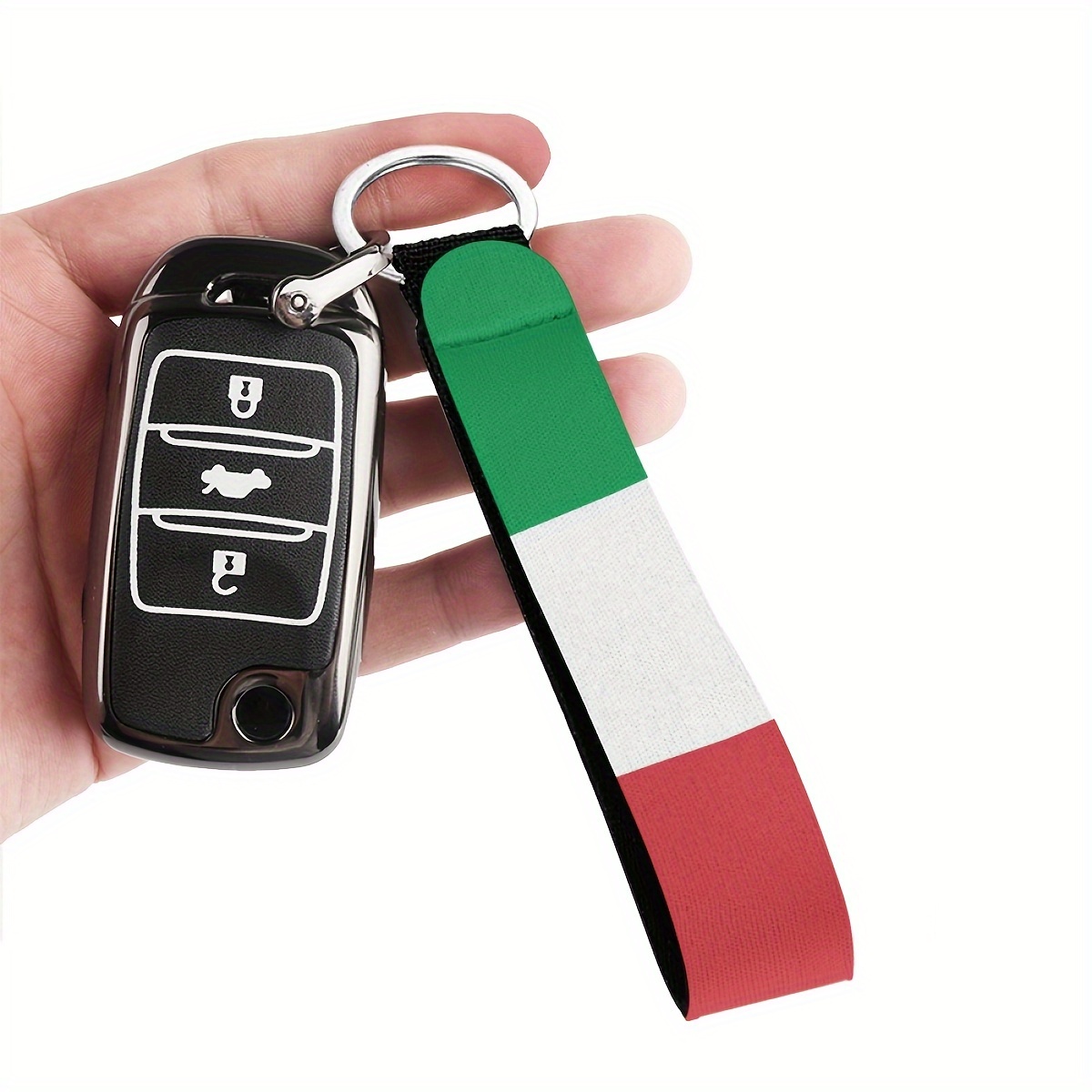 

Italy Flag-inspired Keychain - Polyester, Cartoon-themed Fashion Accessory For , Keyring Holder, Perfect Gift Idea