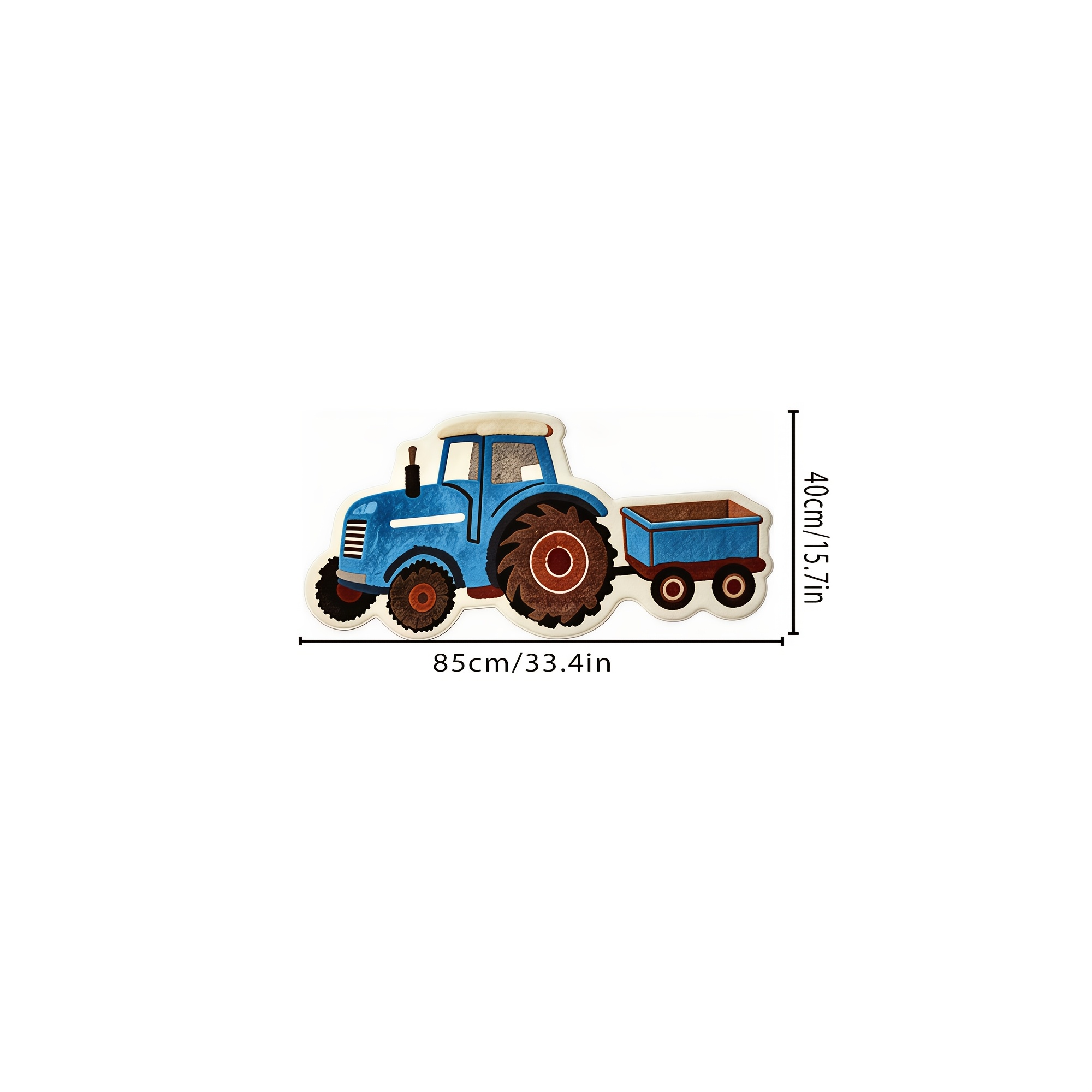 TEMU Velvet Pointed Base, Thickness 7.5mm 1pc, With Trailer Irregular Carpet, Cute Creative Tractor Pattern Carpet, Bedroom Game Room Decorative