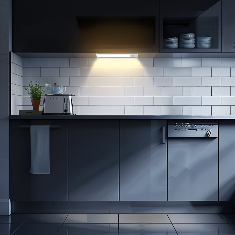 4pcs LED Motion Sensor Cabinet Light, USB Rechargeable