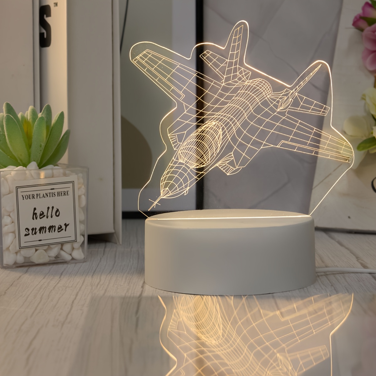 Creative Luminous Fighter Jet Model Table Lamp