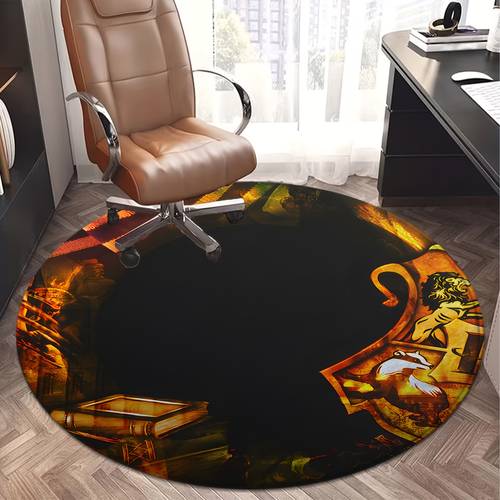 house magic book pattern printed christmas gift decorative rug non slip round fleece mat suitable for living room bedroom daycare decor machine washable entrance terrace or garden decoration