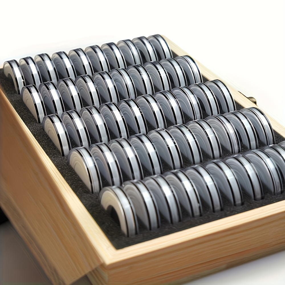 

50pcs 18/21/25/27/30mm Coin Capsules Holder Storage Box & Wooden Case Container