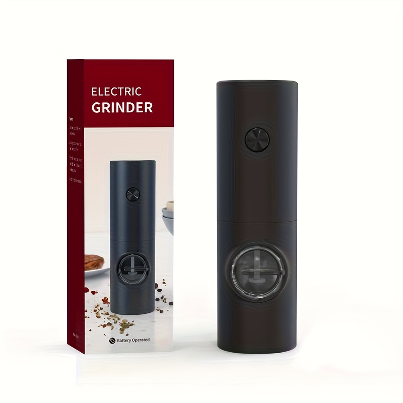TEMU 1pc/ 2pcs Salt And Pepper Grinder Electric 2pcs, Electric Battery, Salt And Pepper Grinder Set, Electric Salt And Pepper Grinder Set, Salt And