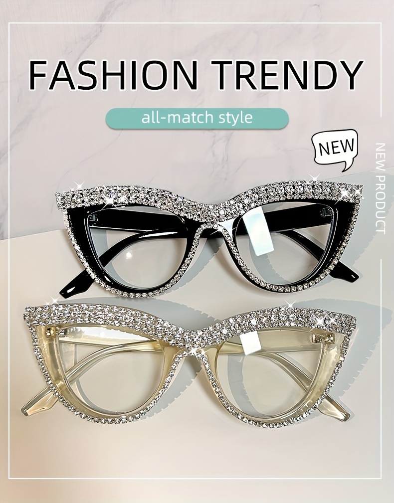 элегантная кошка   очки с   украшениями, подходящие для пресбиопии от 10 до 40 диоптрий   и детали линз 0