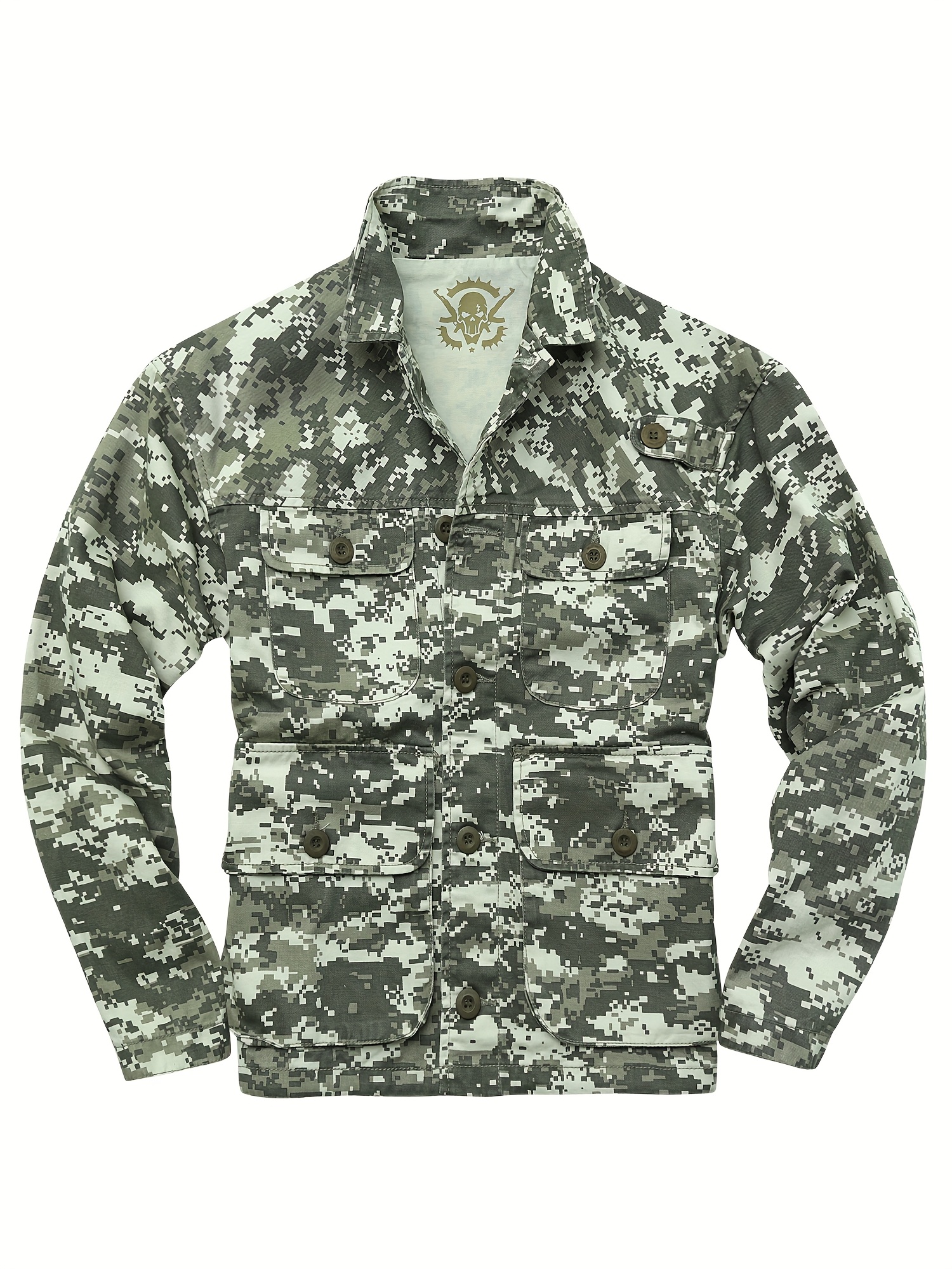 Camouflage Jacket Multi-Pocket Safari Jacket for Men, Lightweight And Breathable Blend Workwear