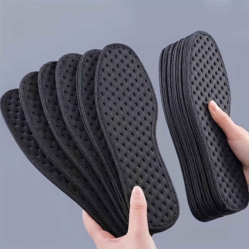 TEMU 5 Pairs Of Bamboo Charcoal Insoles, Mesh Is Not Stuffy, 10pcs Of Anti-odor, Sweat-absorbent, Breathable, Shock-absorbing Insoles, Soft Sole,