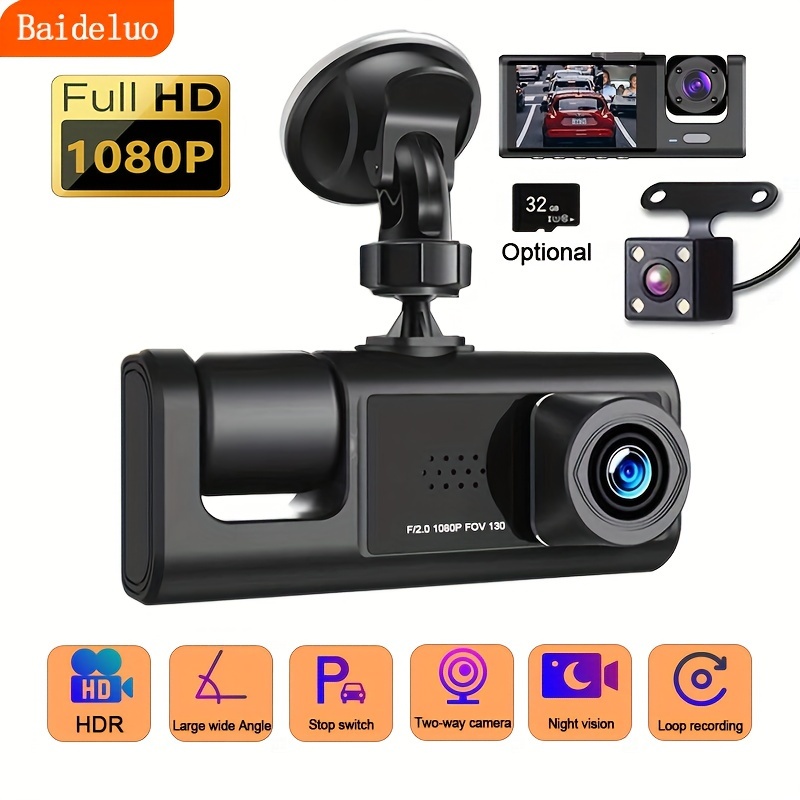 Dashcam Rétroviseur Voiture Caméra Étanche Stationnements Vidéos Full HD  Tactile