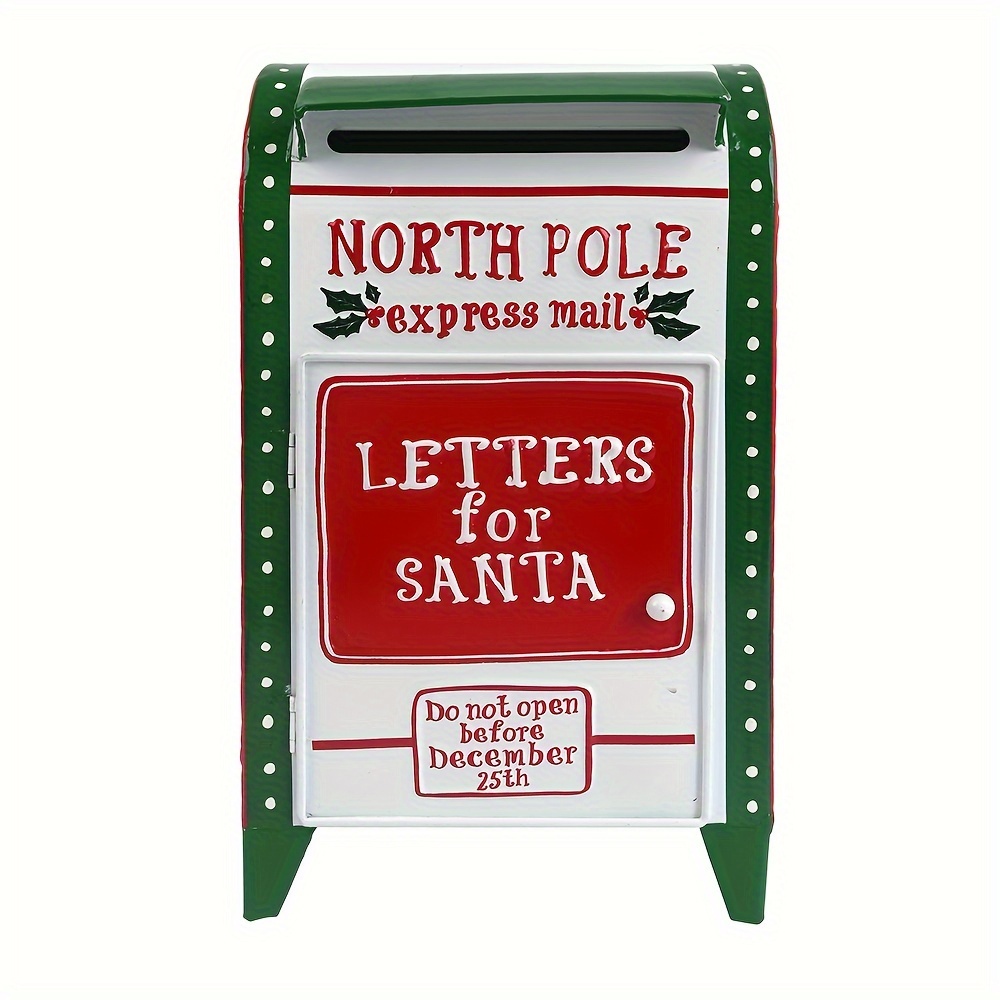 

Standing Santa Mailbox Farmhouse Design Outdoor Garden Metal Mailbox Christmas Wishing Mailbox Leaving Message