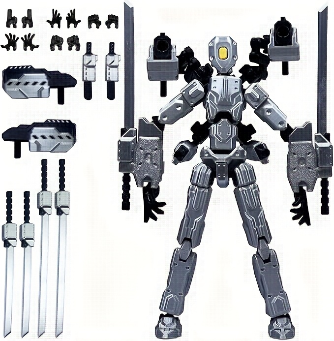 (Assembly Completed)T13 Action Figure Set, 5.5INCH (14CM) Robot 3D Printed Toys Lucky Titan 13 Action Figure With Multiple Accessories, Dummy 13 Multi-Jointed Movable, Gifts For Boys And Girls