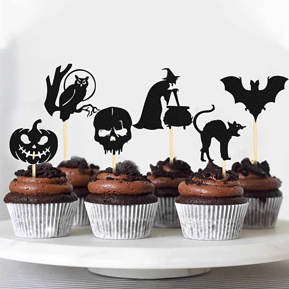 24 Stück Cupcake-Deko-Topper - Motiv Katze & 'Meow', Für Kindergeburtstage & Babypartys