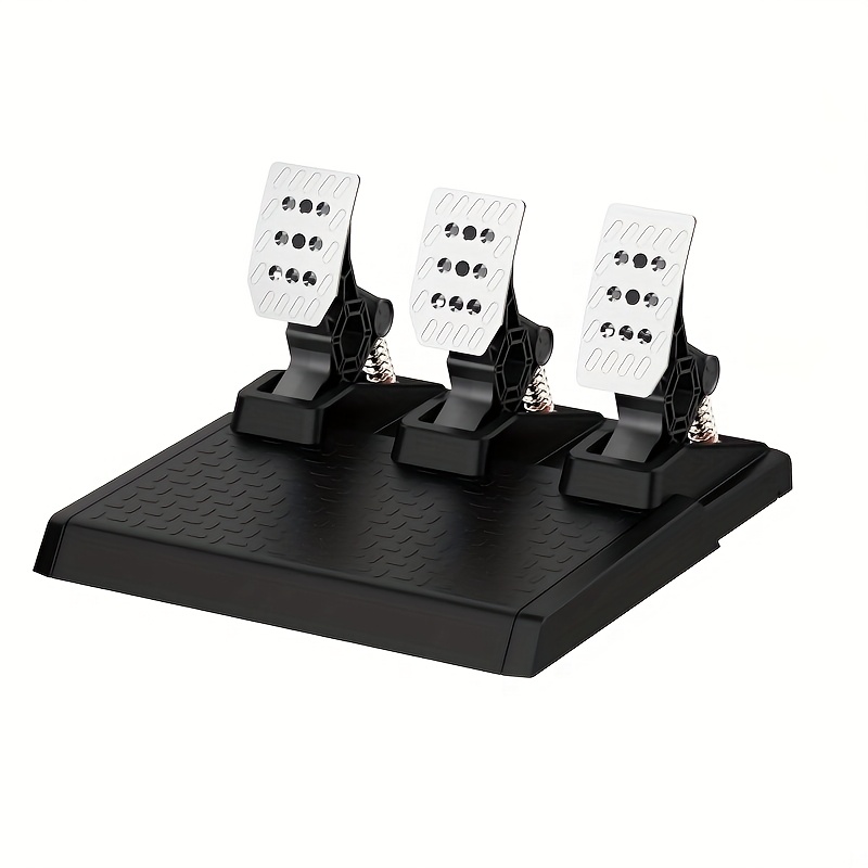 Image of Metal Racing Pedals With Throttle, Gaming Racing Pedals With Throttle, , 3 - Pedal Racing Set, Racing Pedals With Clutch, Sim Racing Pedals, Hall Effect Linear Pedals, Compatible For Pc / Win10/