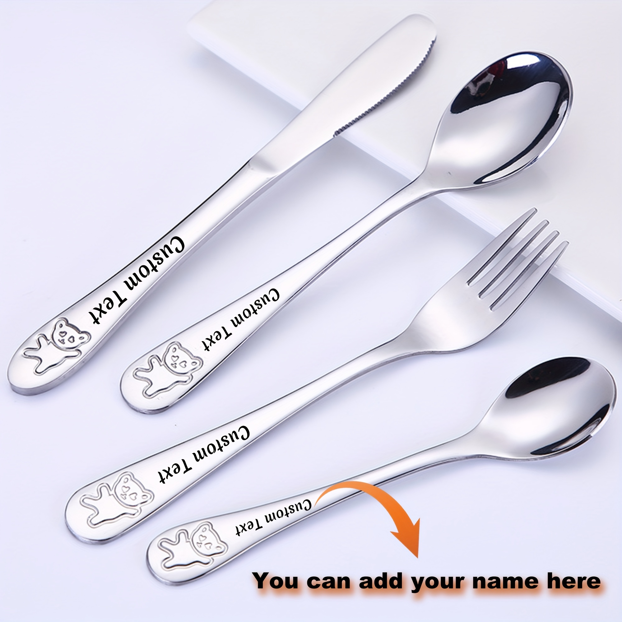 4pcs personalized tableware customized   can send   the best christmas thanksgiving birthday gifts Product details 1
