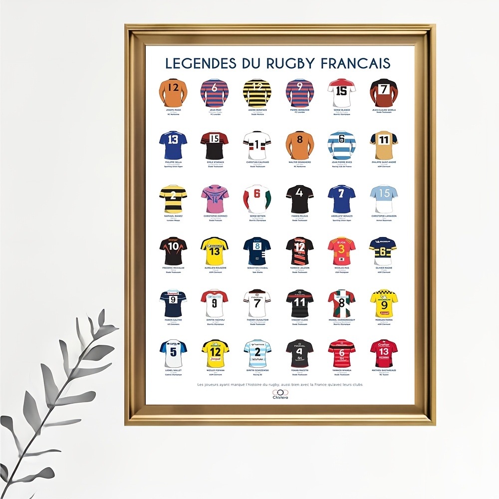 

Décoration de chambre 1 pièce Art sur toile des légendes du rugby français, Affiche imprimée cadre, Matériau en tissu, Peinture décorative pour , , , à coucher, Cadeau de festival