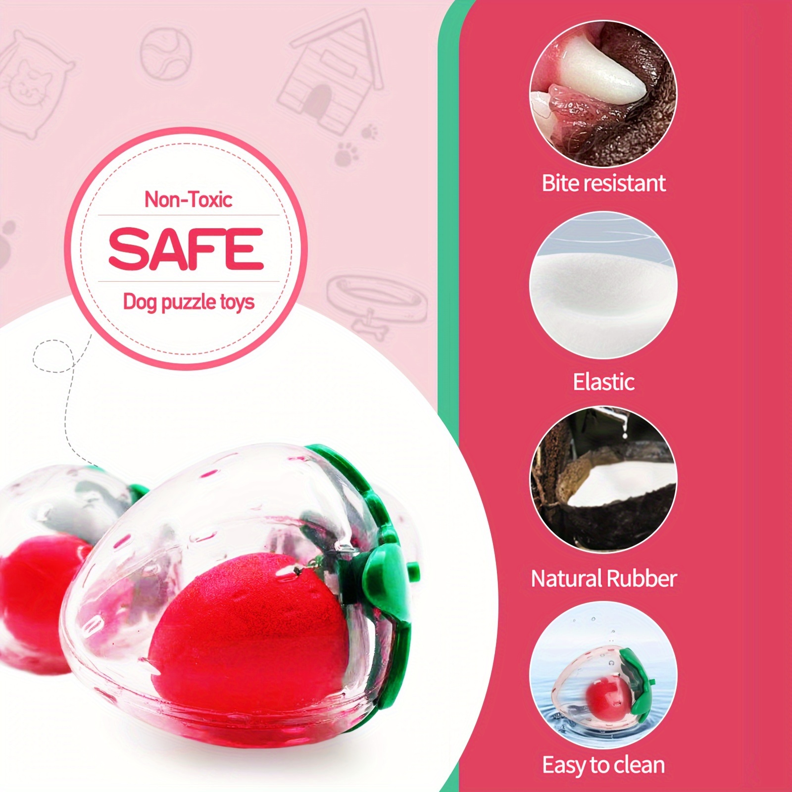 Strawberry-Shaped Pet Toy with Squeaky Ball Inside