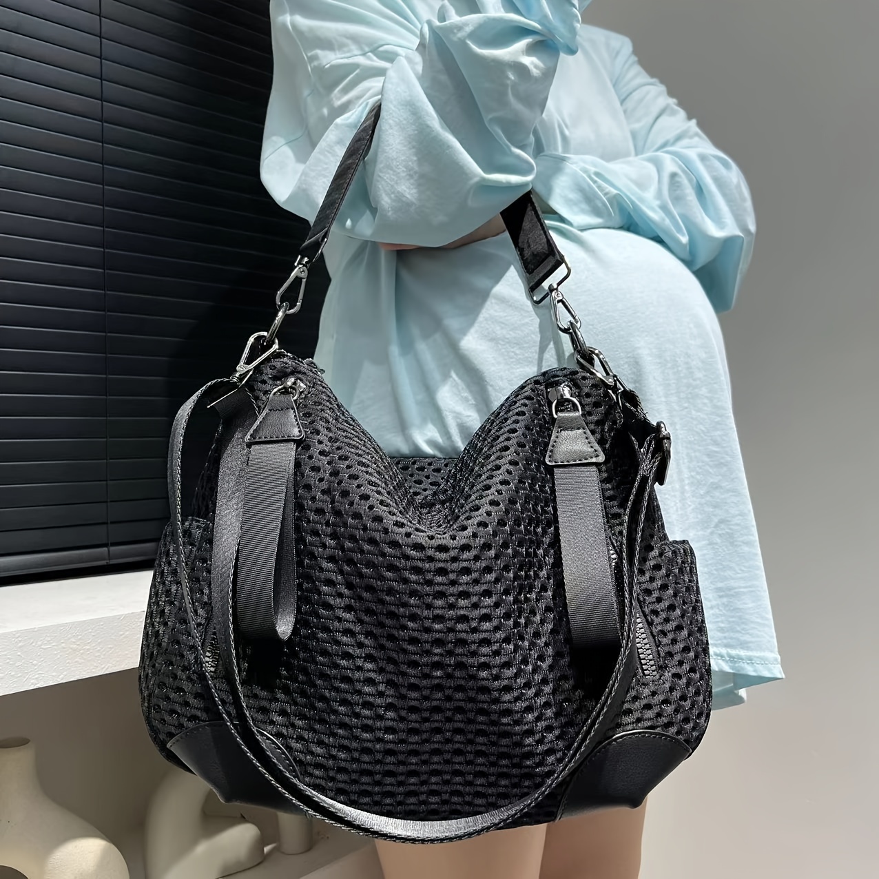 

Fashionable 's Splicing Bag - Shoulder Bag & Removable , , Zip - From Guangzhou