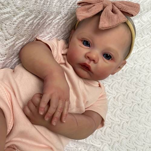 npk 18inch soft cuddly baby doll handmade 3d skin with visbile collectible art doll christmas gift girl