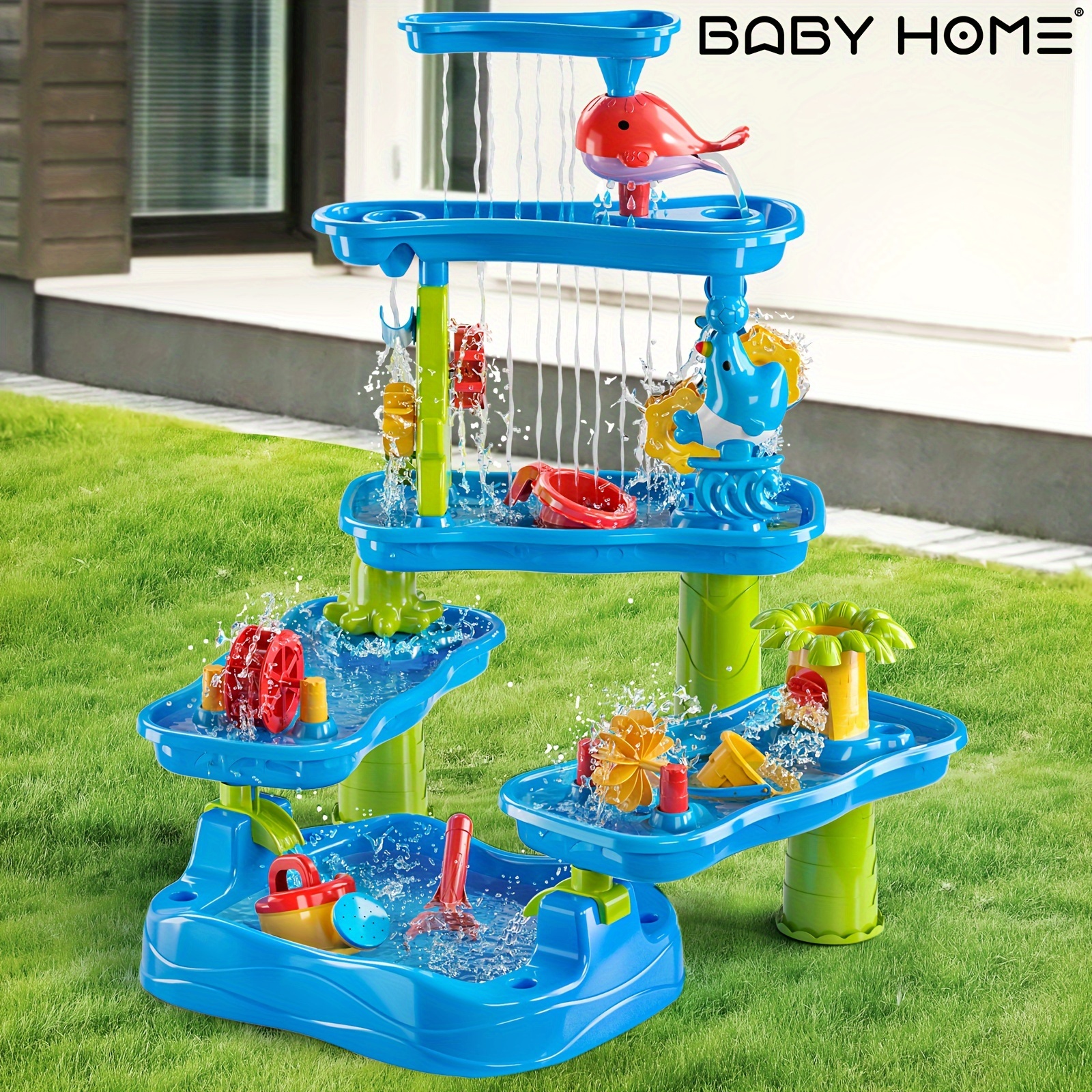 

Babyhome Sand Water Table, Sandbox Table Kids Activity Sensory Summer Outdoor Toys Boys Girls Christmas Gift [accessories Color Random] Christmas Gift