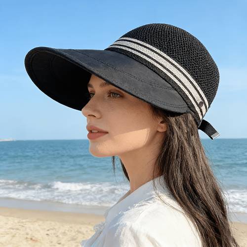2026 new single piece must for outdoor travel womens wide brimmed sun hat spring and summer mesh with ponytail slit baseball versatile fashion