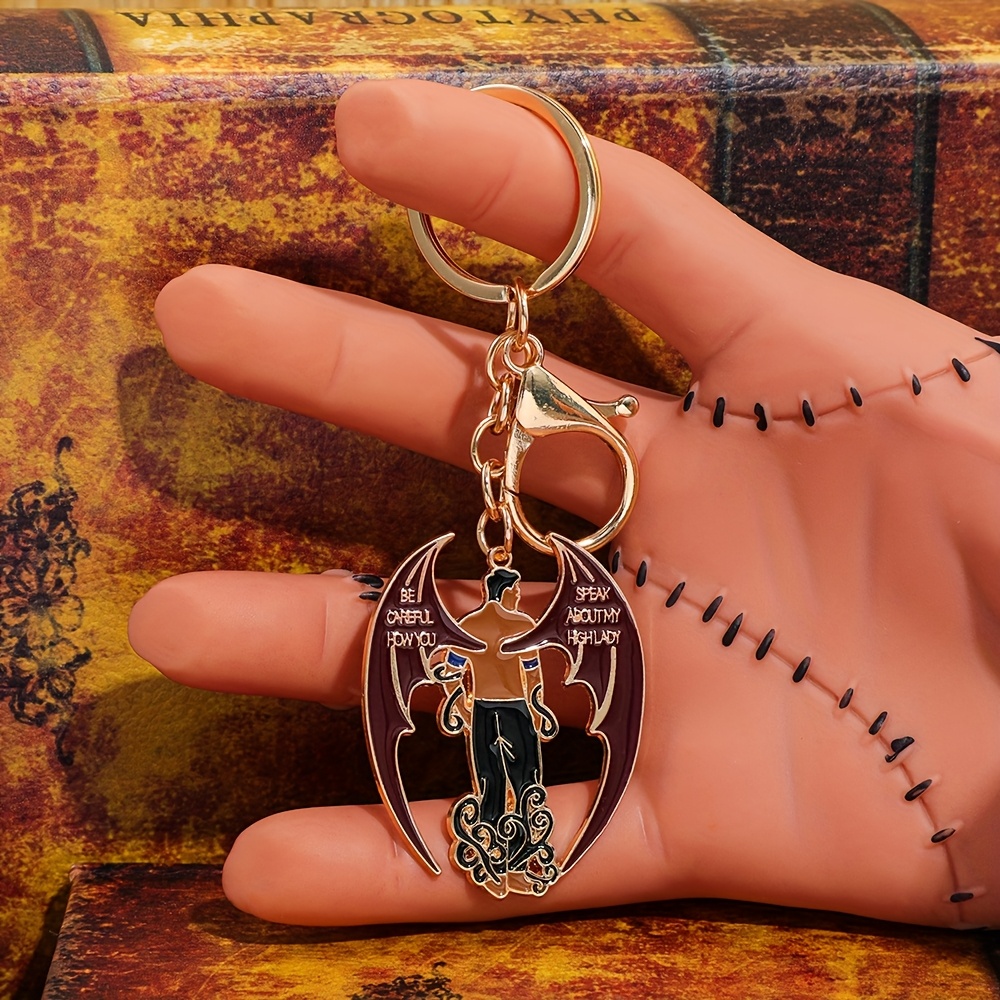 TEMU Acotar Book Series Keychain - Felony , Night Of The, Of The Blood, Of Pendants - Colored Enamel Elf Warrior Charms For Fans, Accessories,