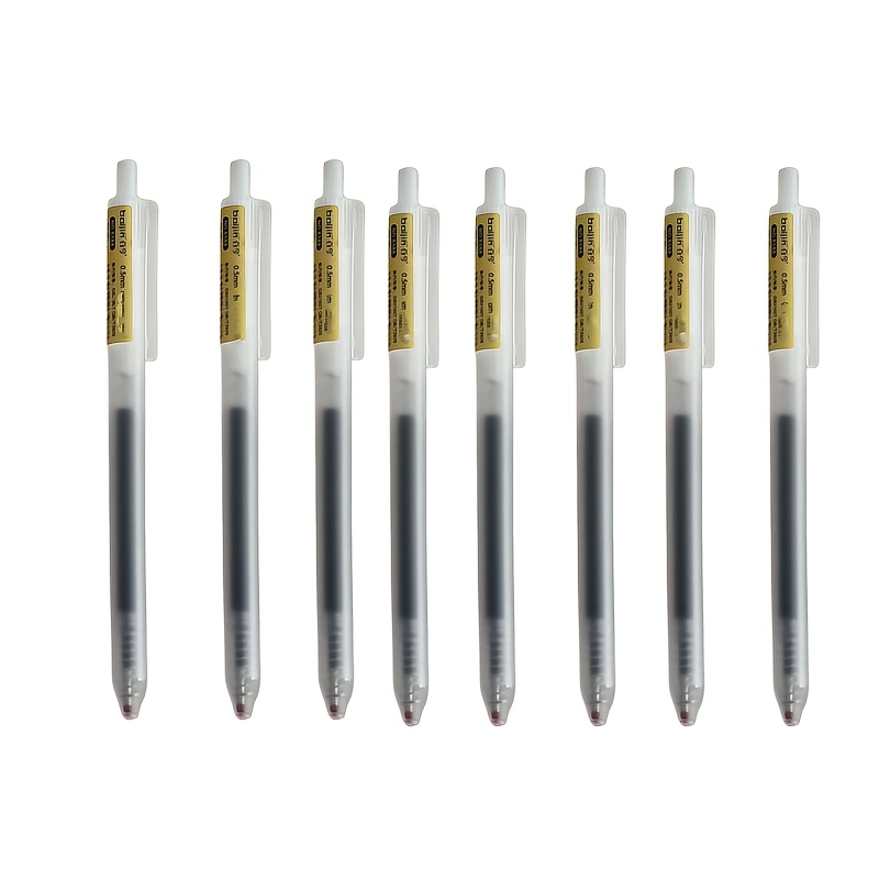 Matte Click Ballpoint Pen 0. 5mm Exam Neutral Ink Brush Tip Transparent Stylish Round Ballpoint Pen