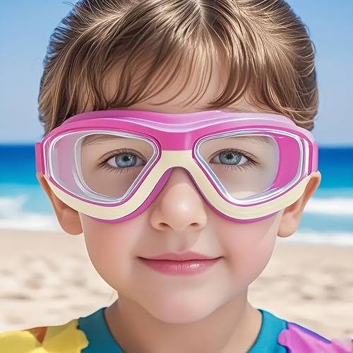 kids swimming goggles with adjustable strap wide frame hd swimming goggles with earplugs waterproof for boys and girls