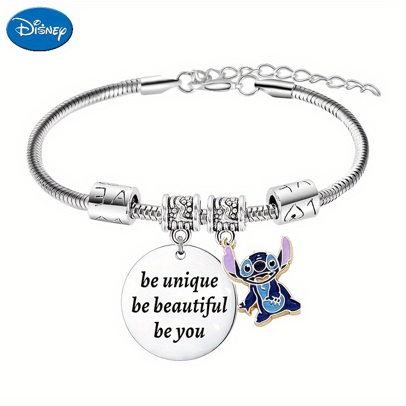 

1 Pc Disney Stitch Bracelet Jewelry, Women Stitch Heart Pendant Bracelet Decoration Adorable Female Hand Decor Gifts For Women