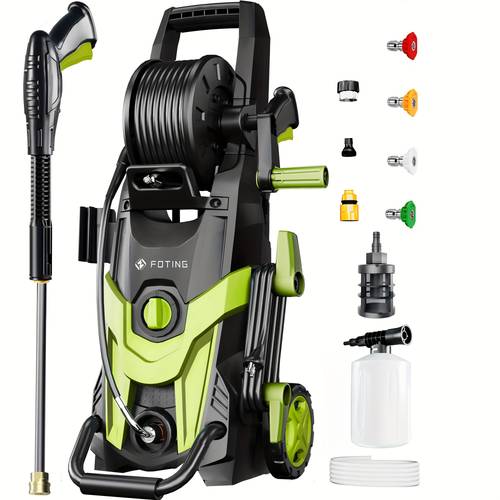 2025 electric pressure washer 4500 psi 3 2 gpm power washer with 4 quick connect nozzles inlet hose filter foam cannon for cars fences driveways home cleaning