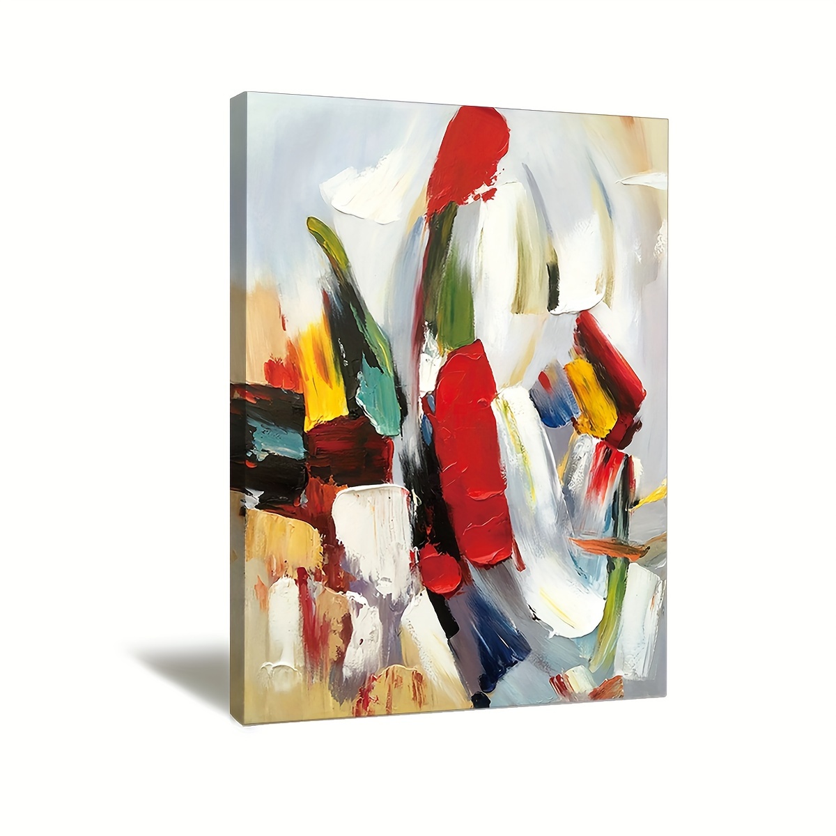 TEMU 2d Flat, 2d Flat, Canvas Painting, 1 Oversized Canvas Wall Art, Modern Abstract Art, Colorful Wall Art Abstract Painting, Oversized Wall Art