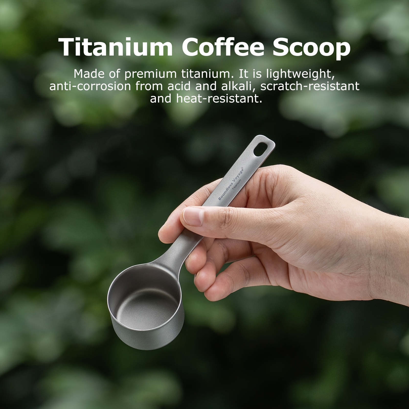 1pc Voyage Pure Titanium Outdoor Coffee Spoon Bean Measuring Spoon Lightweight Portable