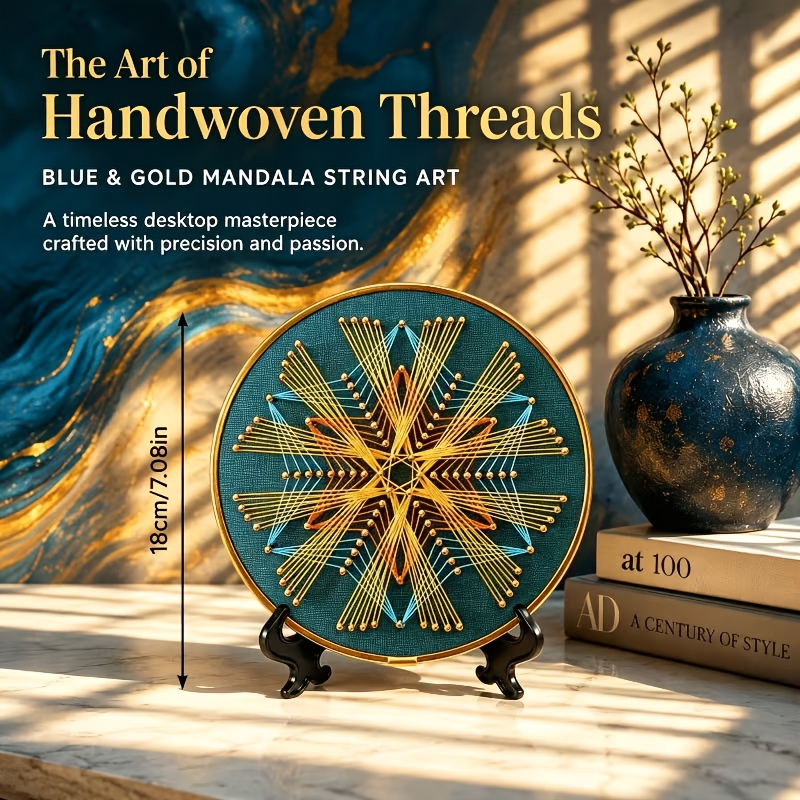 Handmade Embroidery Kit, Geometric Pattern String Art