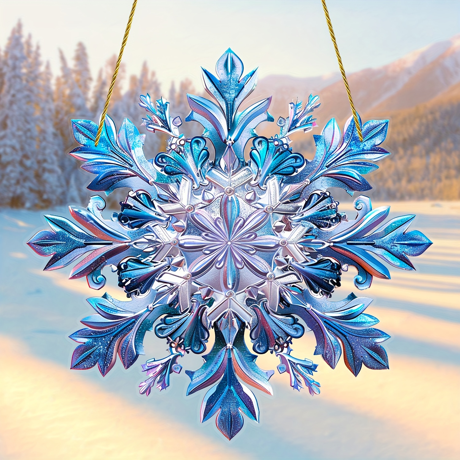 

1pc Bohemian Acrylic Snowflake Sun - Christmas & Holiday Decor, Window And Wall Hanging, Outdoor Garden Charm, Ideal Gift For Family