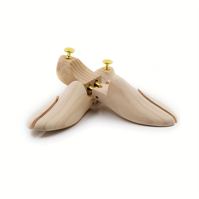 1 par de formadores de zapatos para hombre y mujer, ajustables de madera de pino