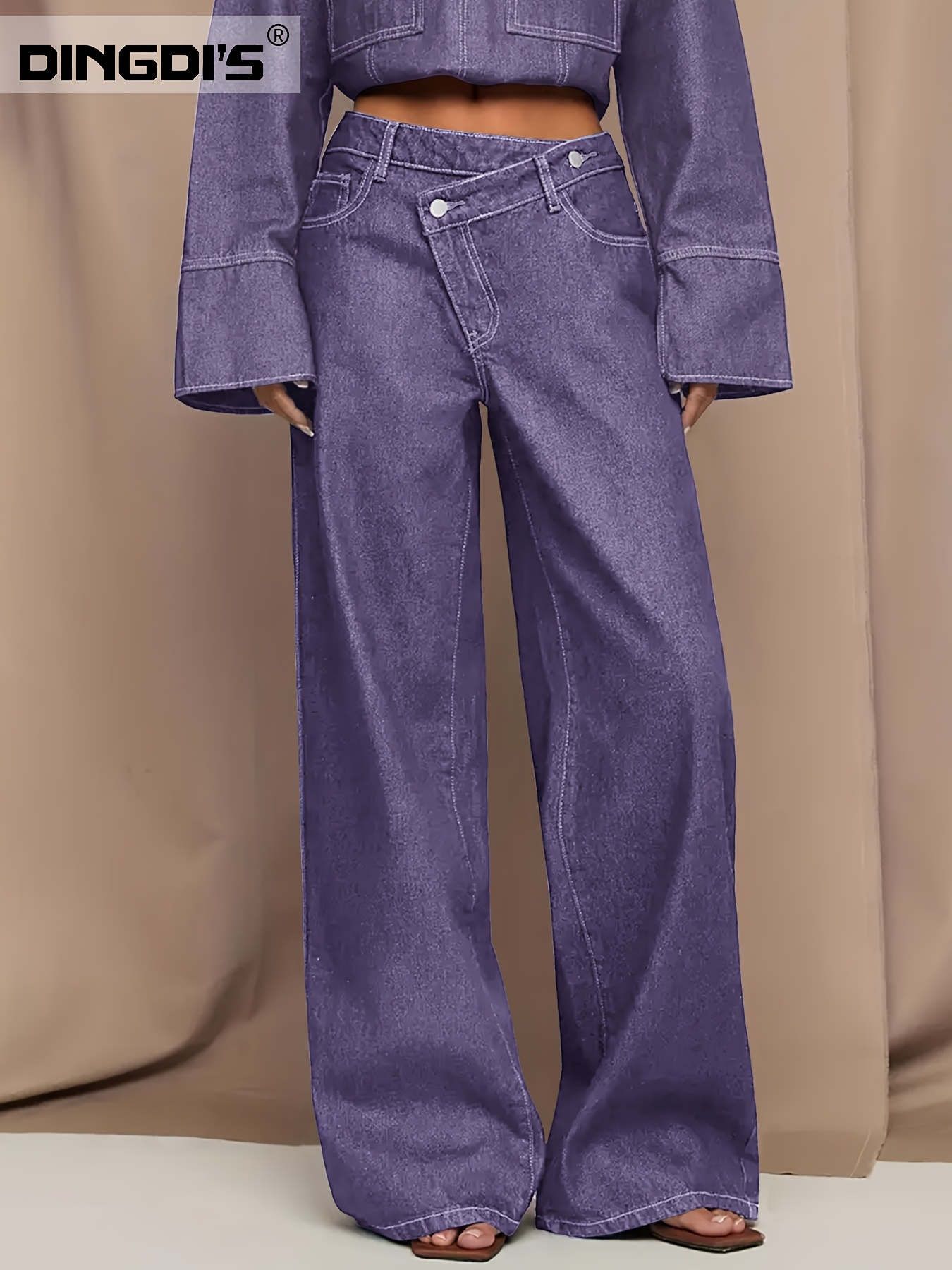 purple baggy jeans sold on Temu Canada